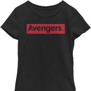 MARVEL Girls Black T-Shirt XS (3/4) AVENGERS Endgame Bold Title NEW Tee